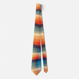 Colorful Retro Waves Vintage Neck Tie