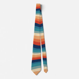 Colorful Retro Waves Vintage Neck Tie