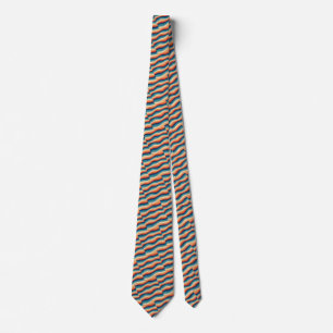 Colorful Retro Waves Vintage Neck Tie