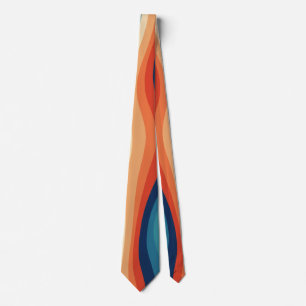 Colorful Retro Waves Vintage Neck Tie