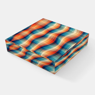 Colorful Retro Waves Vintage Paperweight