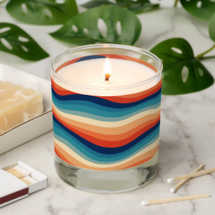 Colorful Retro Waves Vintage Scented Candle