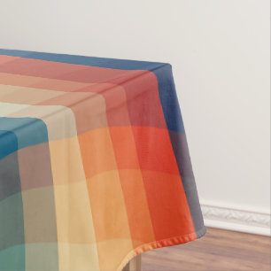 Colorful Retro Waves Vintage Tablecloth