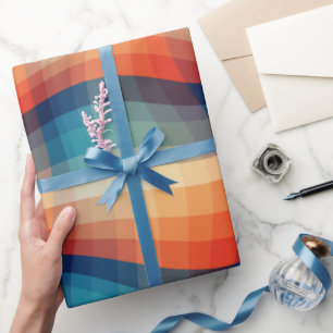 Colorful Retro Waves Vintage Wrapping Paper