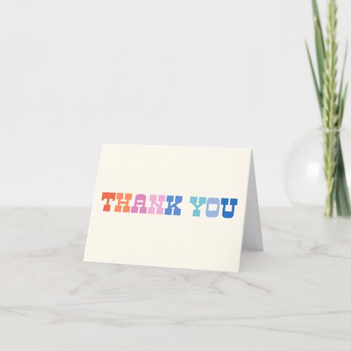 Colorful Retro Western Typography Simple Thank You Card