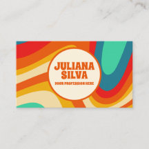 Colorful Retro with QR Business Card