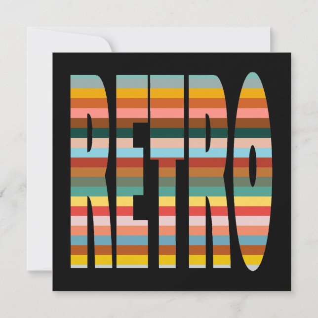 Colorful Retro Word Stripes  Holiday Card (Front)