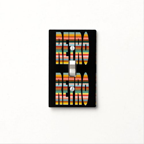 Colorful Retro Word Stripes  Light Switch Cover