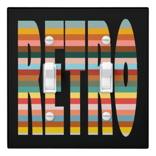 Colorful Retro Word Stripes  Light Switch Cover