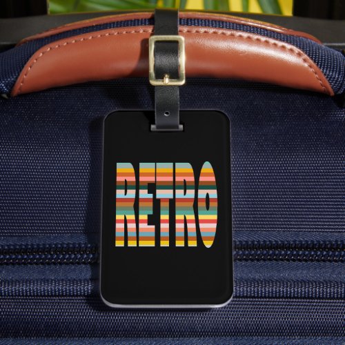 Colorful Retro Word Stripes  Luggage Tag