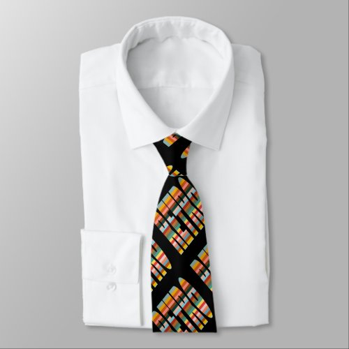 Colorful Retro Word Stripes  Neck Tie