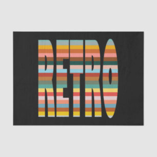 Colorful Retro Word Stripes Tissue Paper