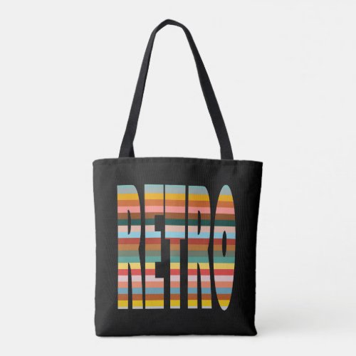 Colorful Retro Word Stripes  Tote Bag