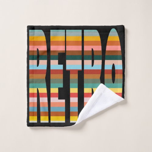 Colorful Retro Word Stripes  Wash Cloth