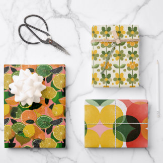 Colorful Retro Wrapping Paper Sheets