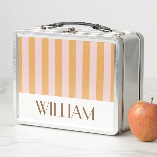 Colorful retro yellow Personalized gifts template  Metal Lunch Box (In Situ)