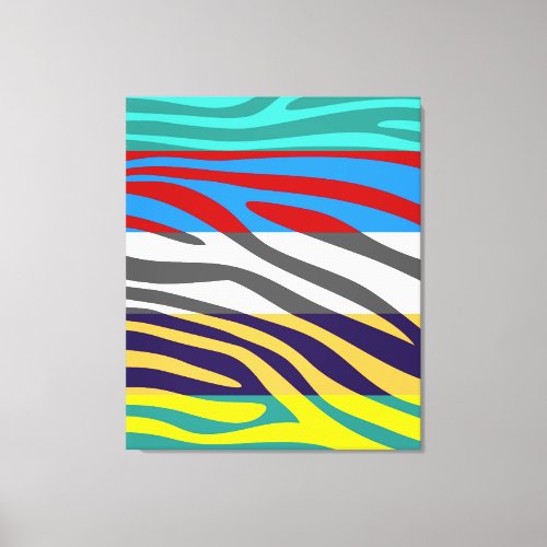 Colorful Retro Zebra Stripe Pattern 10 Canvas Print