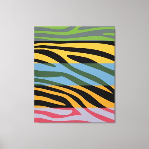 Colorful Retro Zebra Stripe Pattern 2 Canvas Print