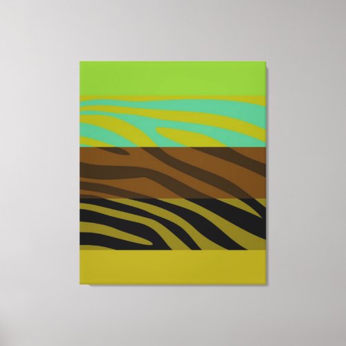 Colorful Retro Zebra Stripe Pattern 4 Canvas Print