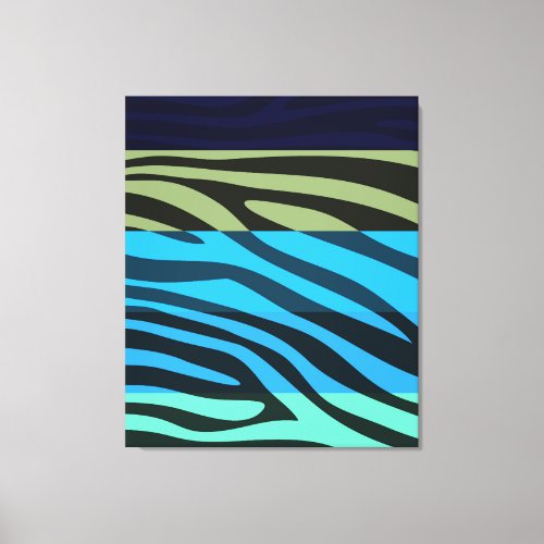 Colorful Retro Zebra Stripe Pattern 7 Canvas Print