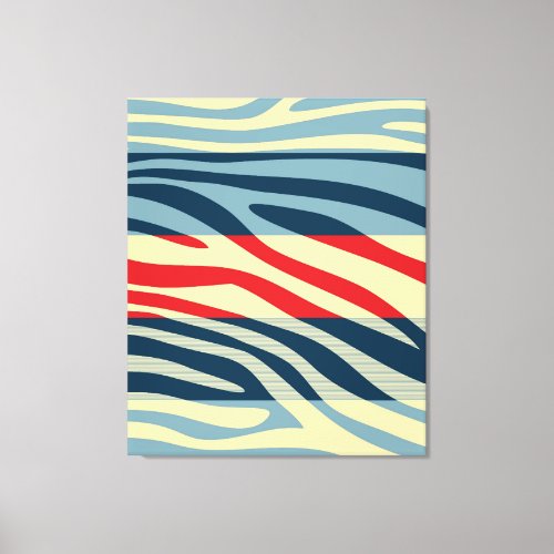 Colorful Retro Zebra Stripe Pattern 9 Canvas Print