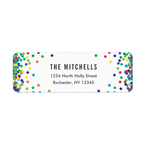 Colorful Return Address Labels  Birthday Party