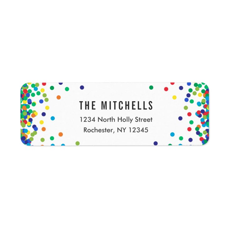 Colorful Return Address Labels Birthday Party Zazzle