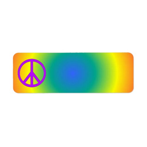 Colorful return address Peace sticker
