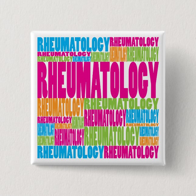 Colorful Rheumatology Pinback Button (Front)
