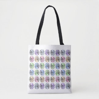 Colorful rhinestones tote bag