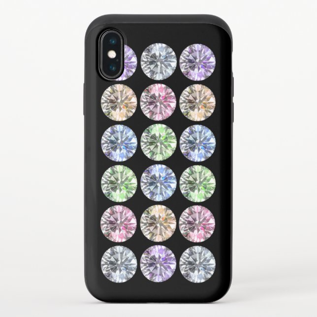 Colorful rhinestones uncommon iPhone case (Back)