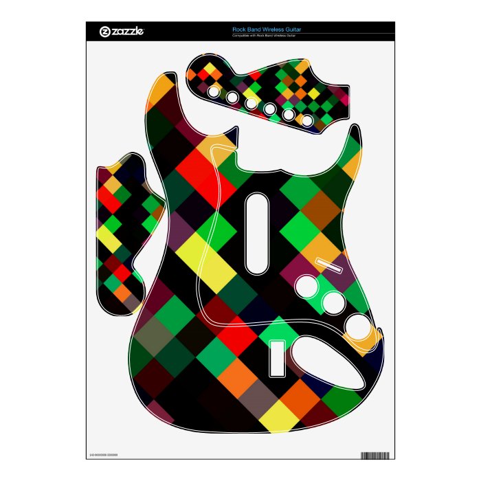 Colorful rhombs rock band guitar skin