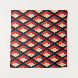 Colorful Rhombus: Vintage Geometric Background Tapestry