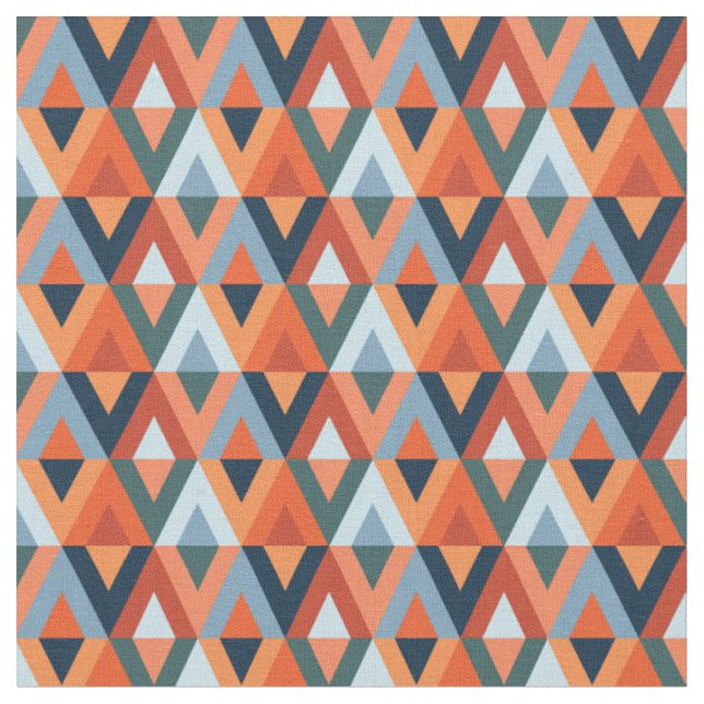 Colorful rhombuses and triangles pattern fabric (Close Up)