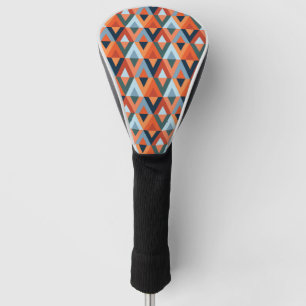 Colorful rhombuses and triangles pattern golf head cover