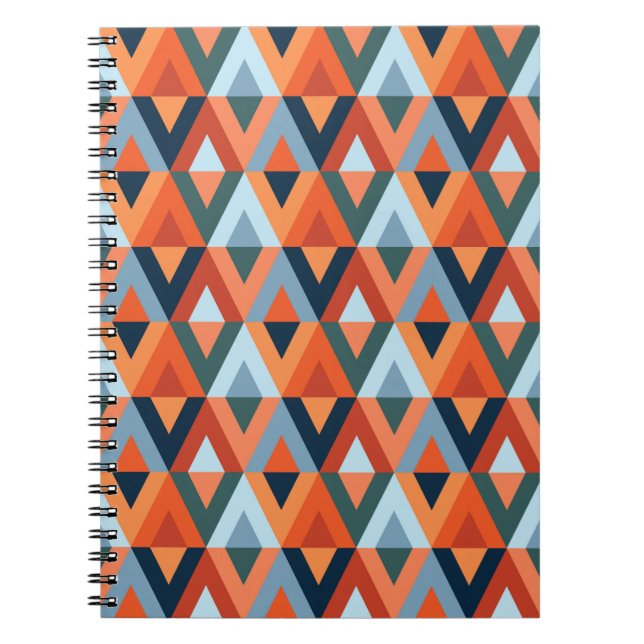 Colorful rhombuses and triangles pattern notebook (Front)