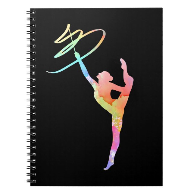 Colorful Rhythmic Gymnastics Girl Notebook (Front)