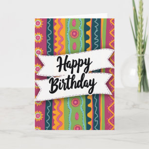 Colorful Ribbon Birthday Card