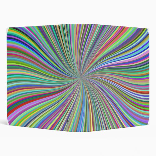 Colorful Ribbon Spiral Swirl Optical Illusion 3 Ring Binder