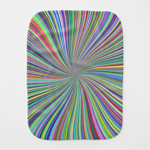 Colorful Ribbon Spiral Swirl Optical Illusion Art Baby Burp Cloth