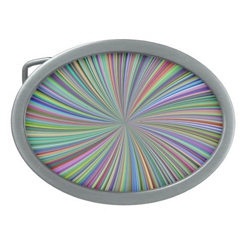 Colorful Ribbon Spiral Swirl Optical Illusion Belt Buckle