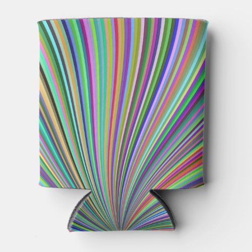 Colorful Ribbon Spiral Swirl Optical Illusion Can Cooler