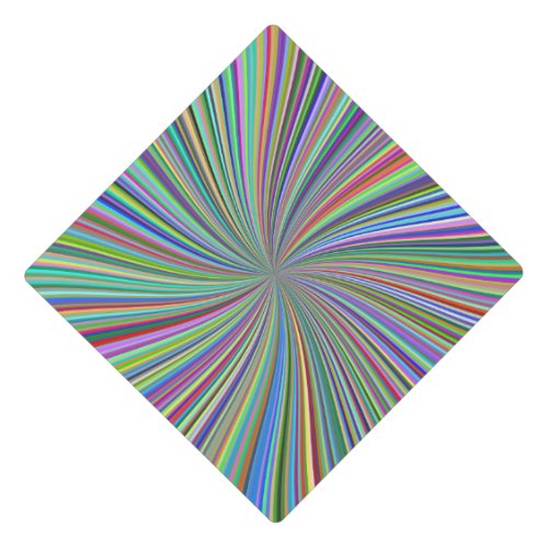 Colorful Ribbon Spiral Swirl Optical Illusion Graduation Cap Topper