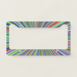 Colorful Ribbon Spiral Swirl Optical Illusion License Plate Frame