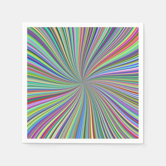 Colorful Ribbon Spiral Swirl Optical Illusion Napkins (Front)