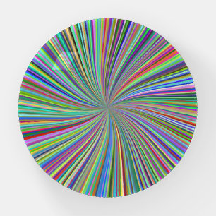 Colorful Ribbon Spiral Swirl Optical Illusion Paperweight