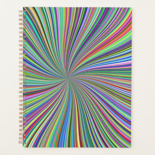 Colorful Ribbon Spiral Swirl Optical Illusion Planner