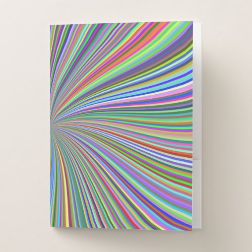 Colorful Ribbon Spiral Swirl Optical Illusion Pocket Folder