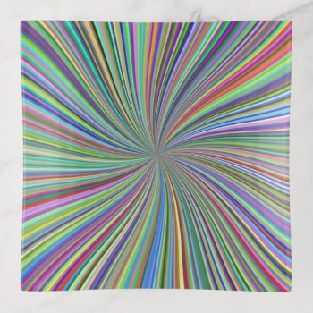 Colorful Ribbon Spiral Swirl Optical Illusion Trinket Tray by CandiCreations at Zazzle