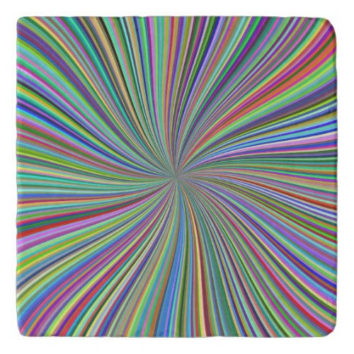 Colorful Ribbon Spiral Swirl Optical Illusion Trivet